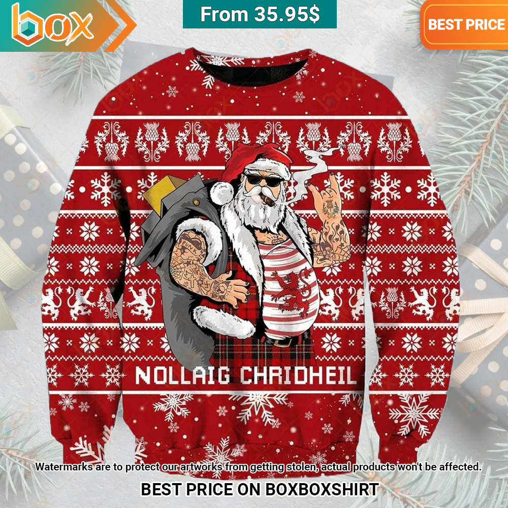 Nollaig Chridheil Santa Christmas Sweater