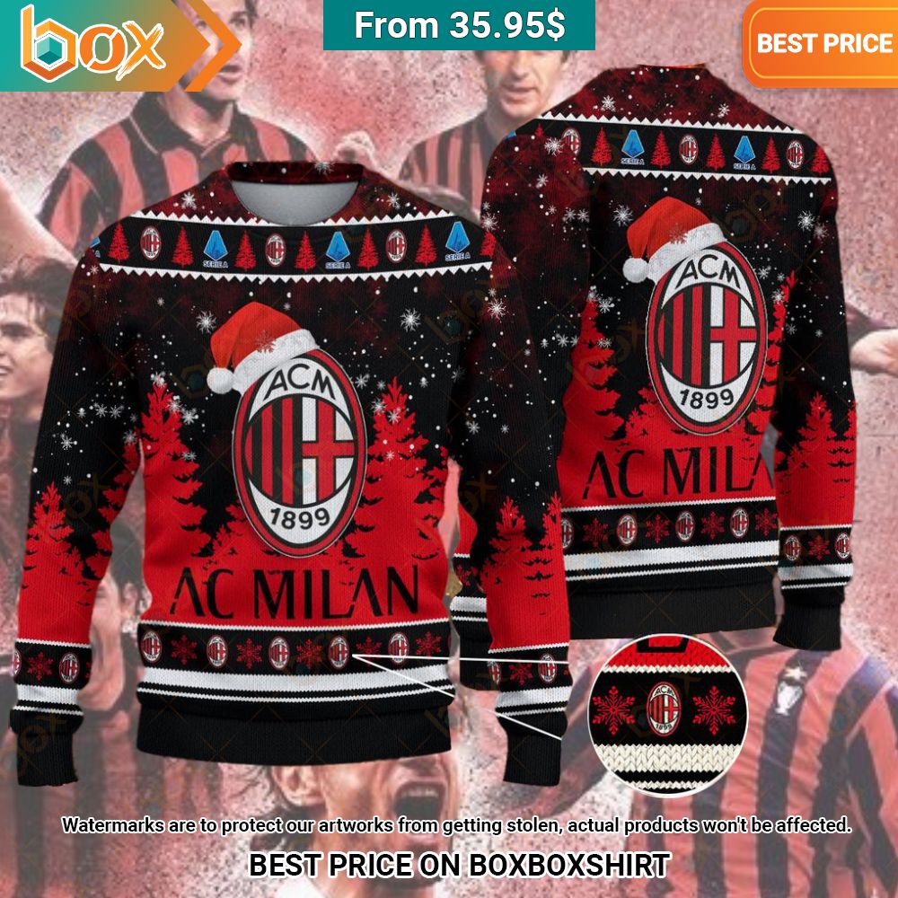 AC Milan Christmas Sweater Your face is glowing like a red rose