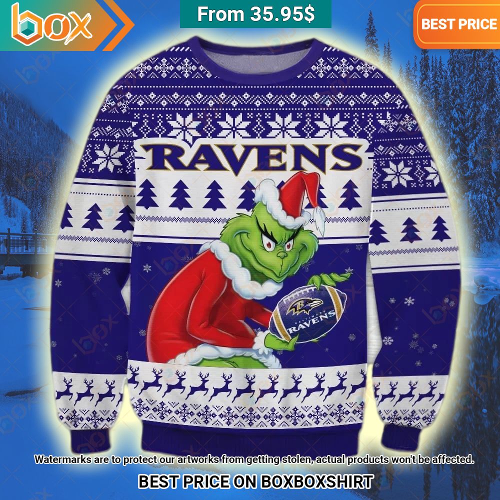 Baltimore Ravens Grinch Christmas Sweater Is this your new friend?