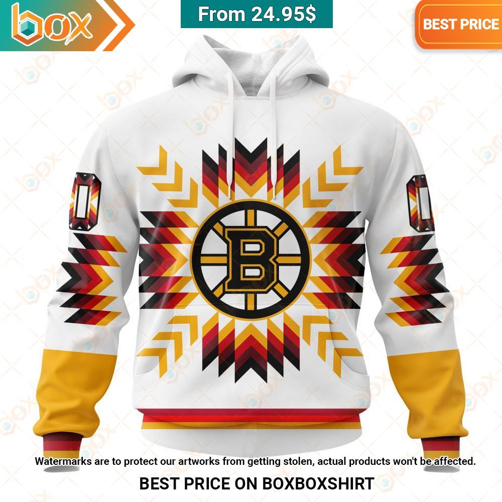Boston Bruins Native Pattern Custom Hoodie Rejuvenating picture