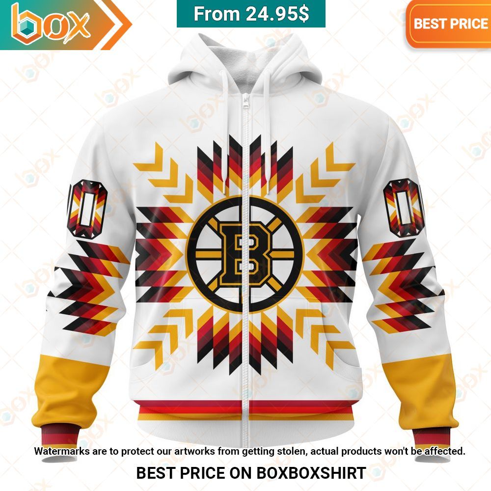 Boston Bruins Native Pattern Custom Hoodie Impressive picture.