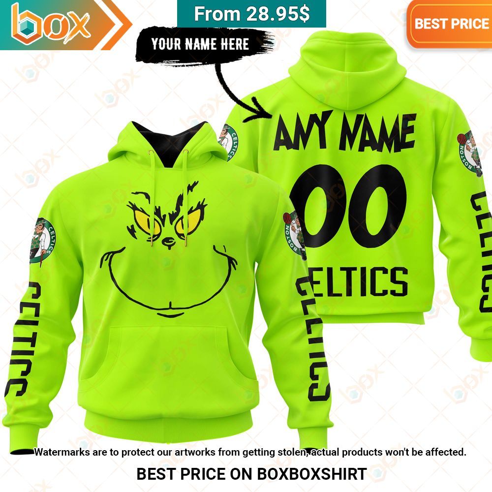 Boston Celtics Grinch Face Custom Shirt Rocking picture