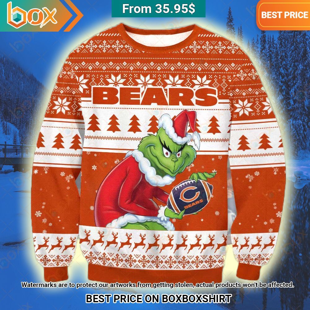 Chicago Bears Grinch Christmas Sweater Awesome Pic guys