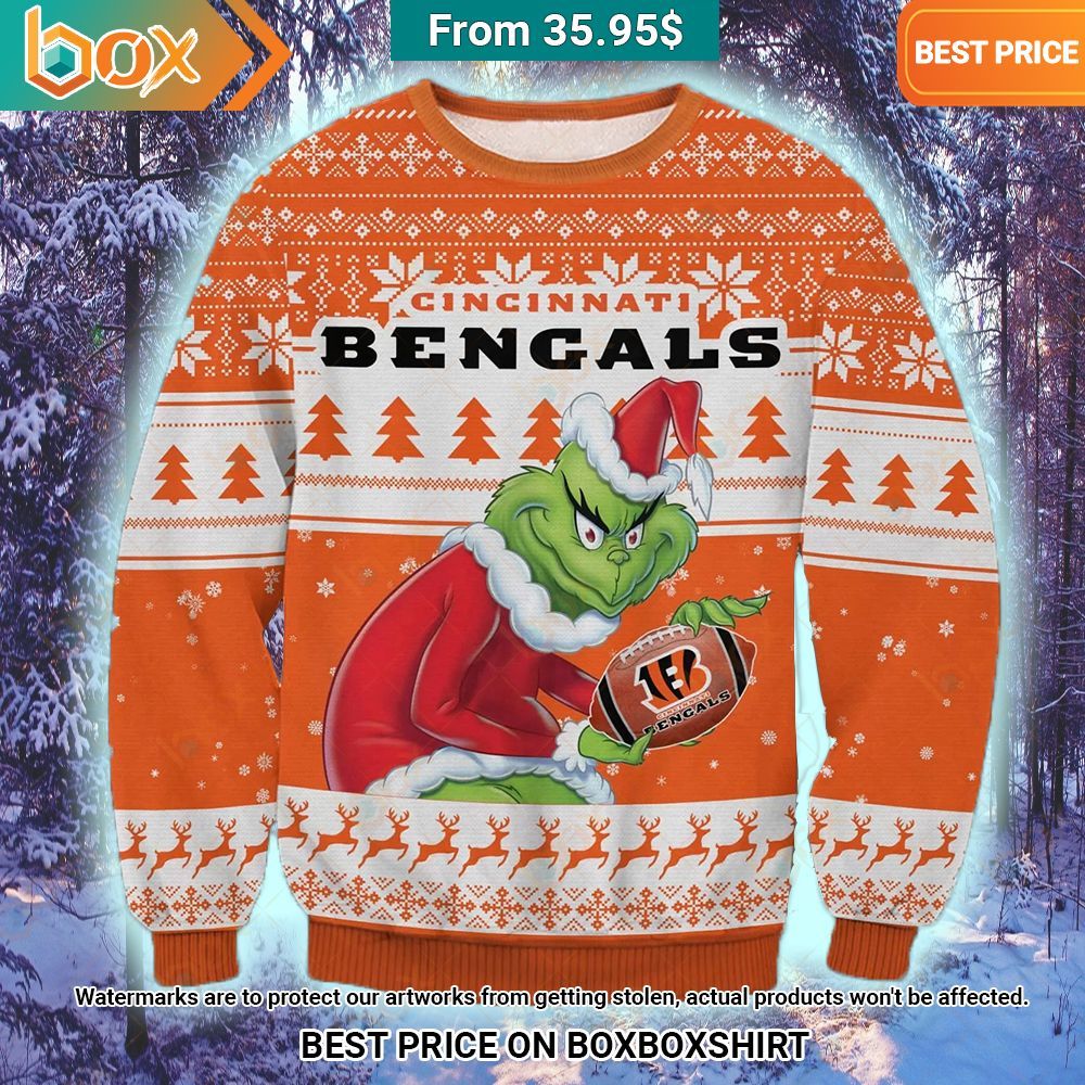 Cincinnati Bengals Grinch Christmas Sweater Nice elegant click