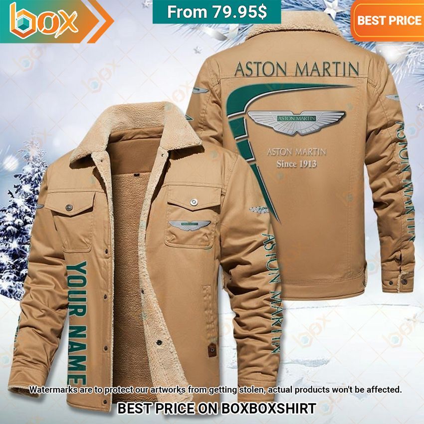 Custom Aston Martin Fleece Leather Jacket Gang of rockstars