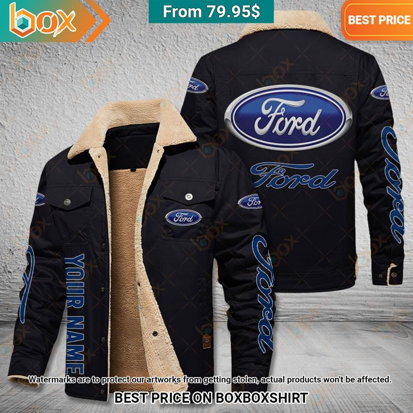 Custom Ford Fleece Leather Jacket Good click