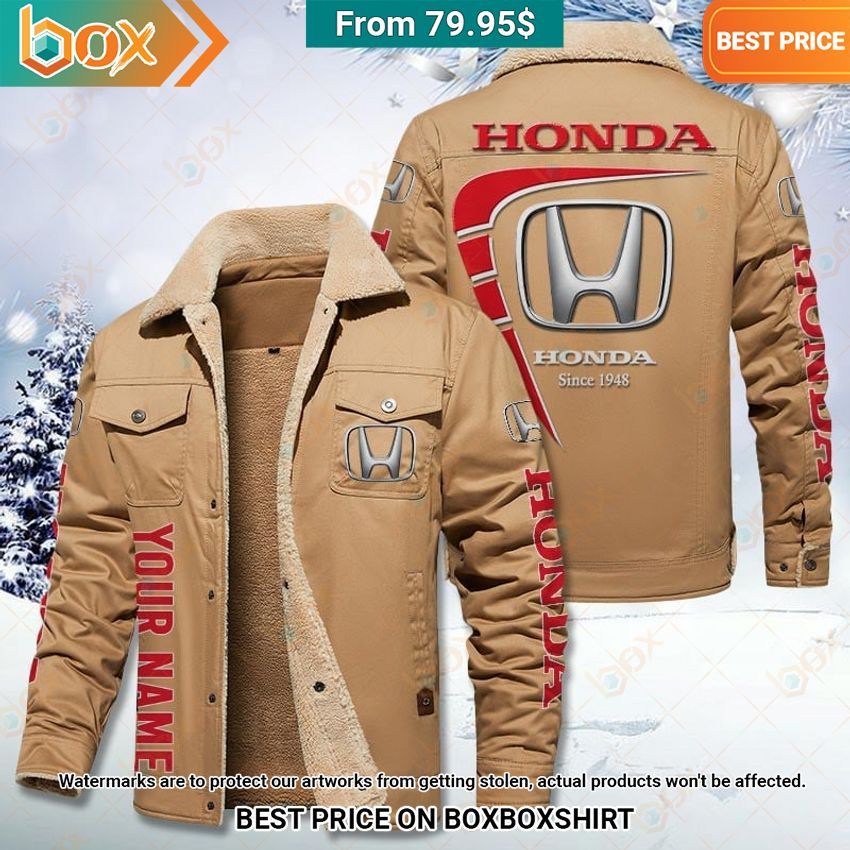 Custom Honda Fleece Leather Jacket You look cheerful dear