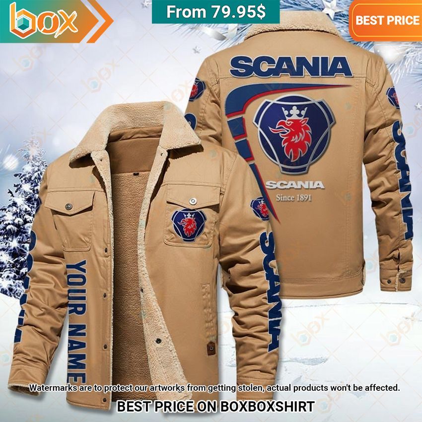 Custom Scania Fleece Leather Jacket You look lazy