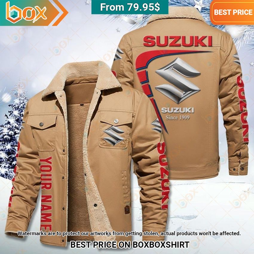 Custom Suzuki Fleece Leather Jacket You look lazy