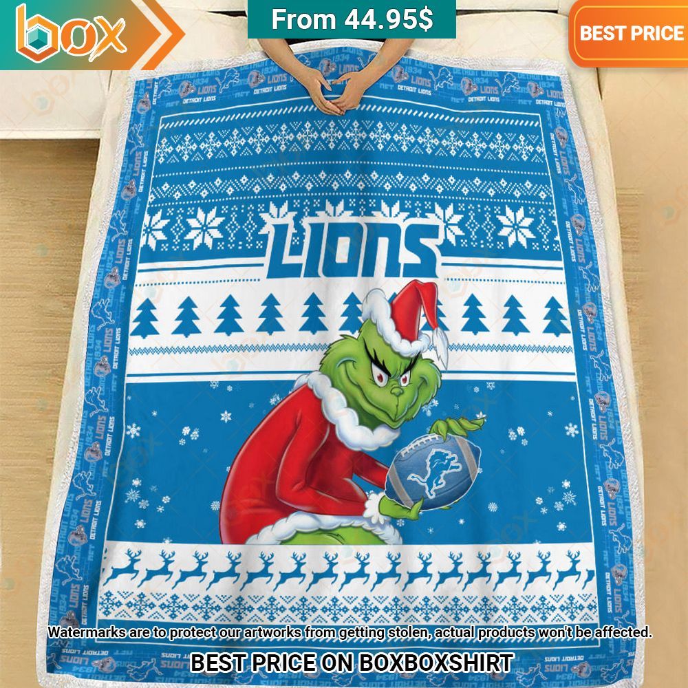 Detroit Lions The Grinch Christmas Blanket Wow! This is gracious