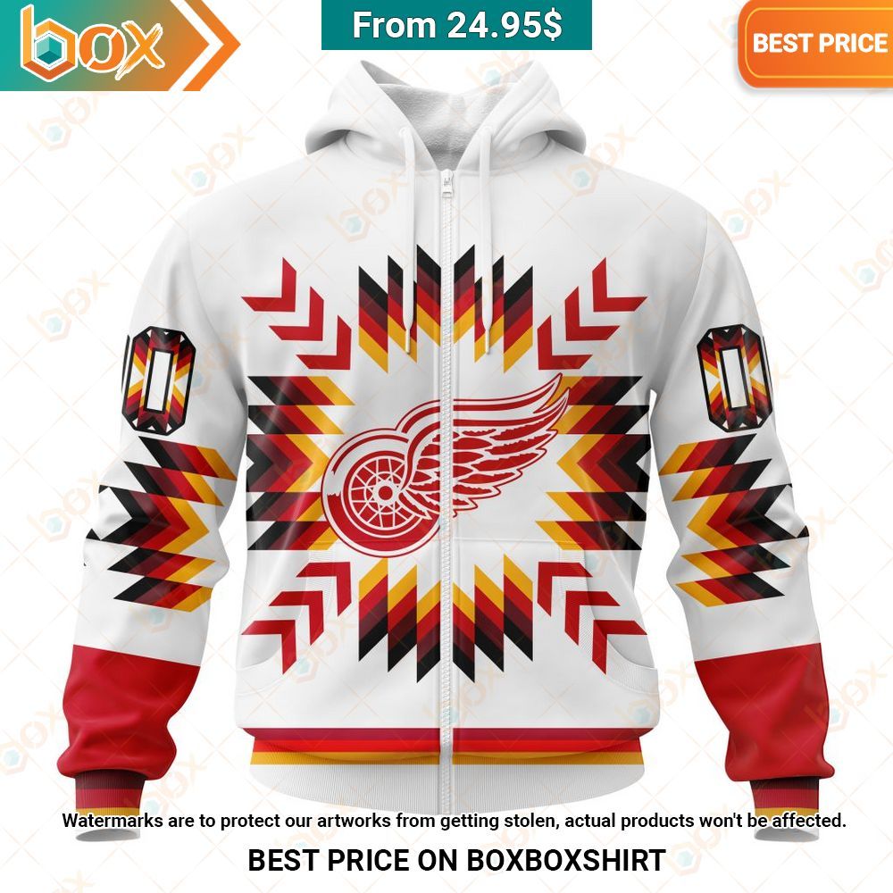Detroit Red Wings Native Pattern Custom Hoodie I like your hairstyle