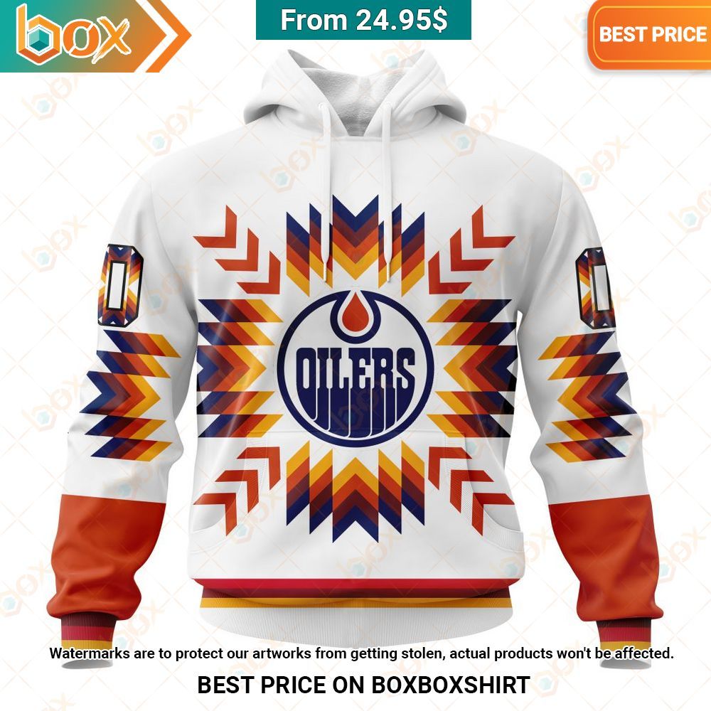 Edmonton Oilers Native Pattern Custom Hoodie Impressive picture.