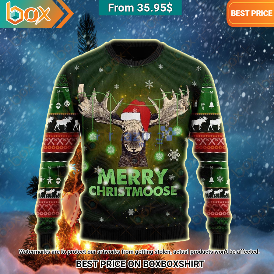 Face Of Moose Christmas Sweater