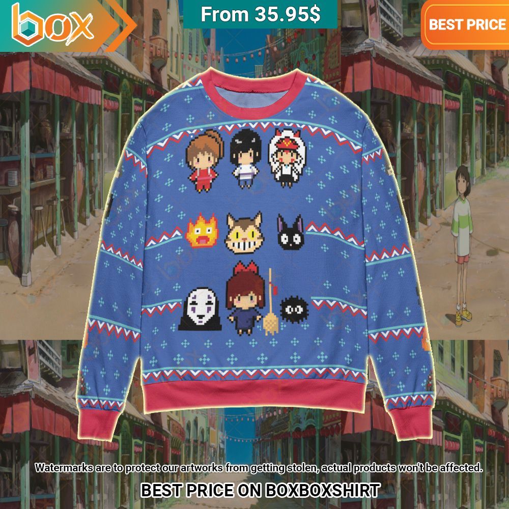 Ghibli Chibi 8 Bit Christmas Sweater You look handsome bro