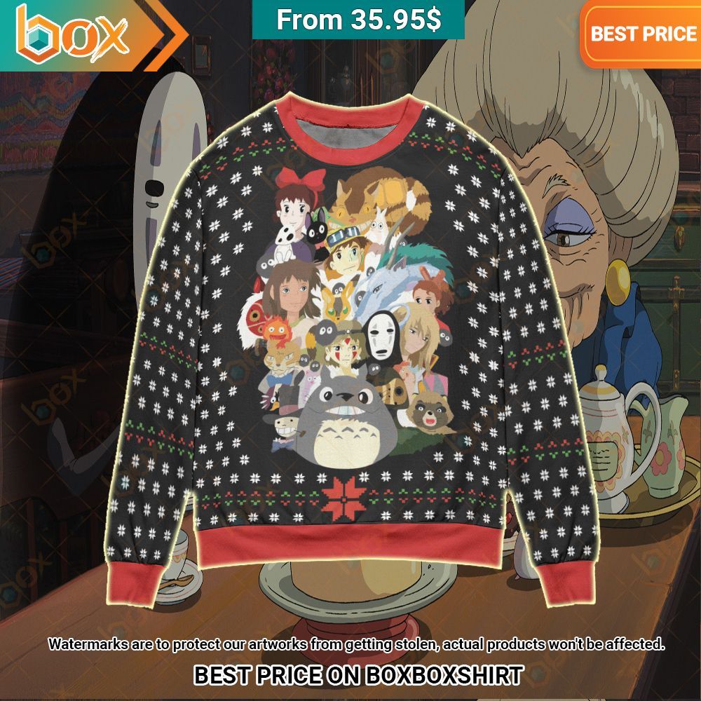 Ghibli Combination Christmas Sweater Selfie expert