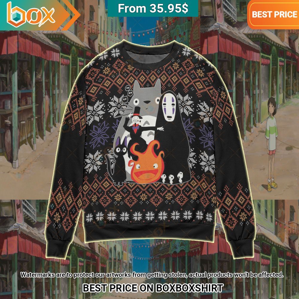 Ghibli Friends Anime Christmas Sweater Eye soothing picture dear