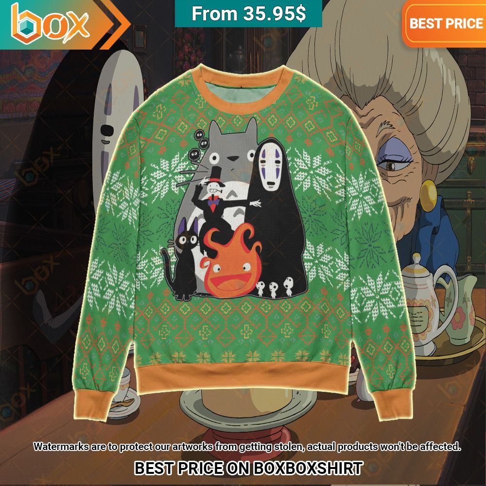 Ghibli Friends Christmas Sweater Generous look