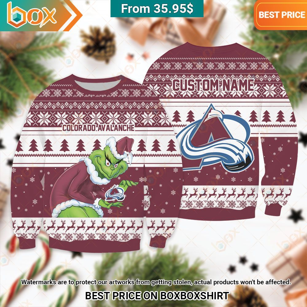 Grinch Colorado Avalanche Sweater Radiant and glowing Pic dear