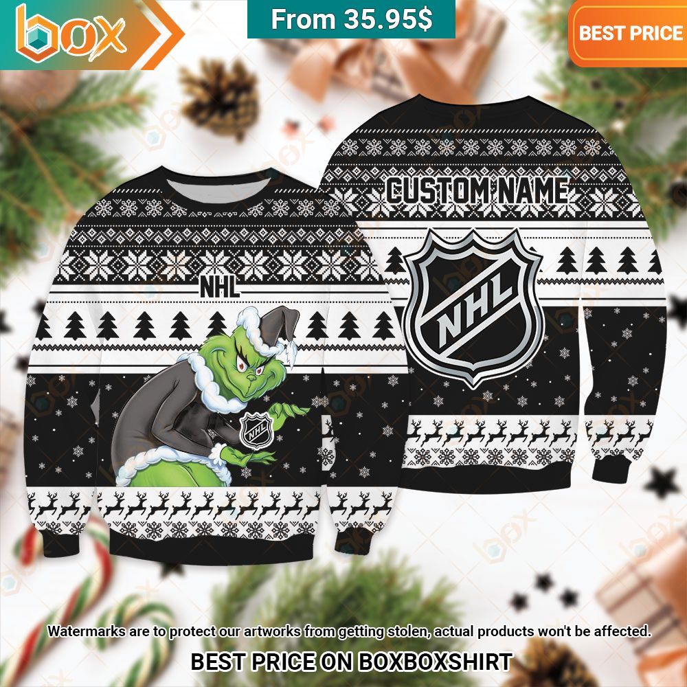 Grinch Logo NHL Sweater Best couple on earth