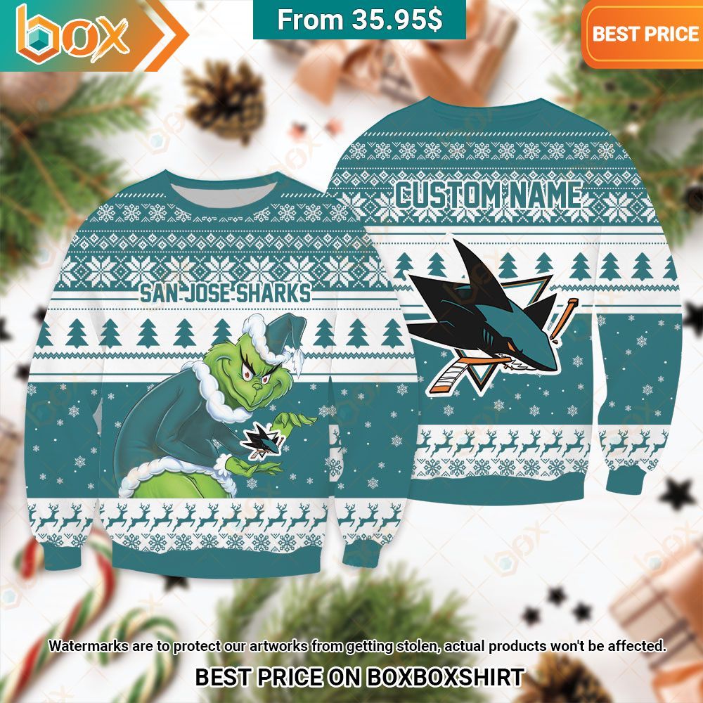 Grinch San Jose Sharks Sweater The beauty has no boundaries in this picture.