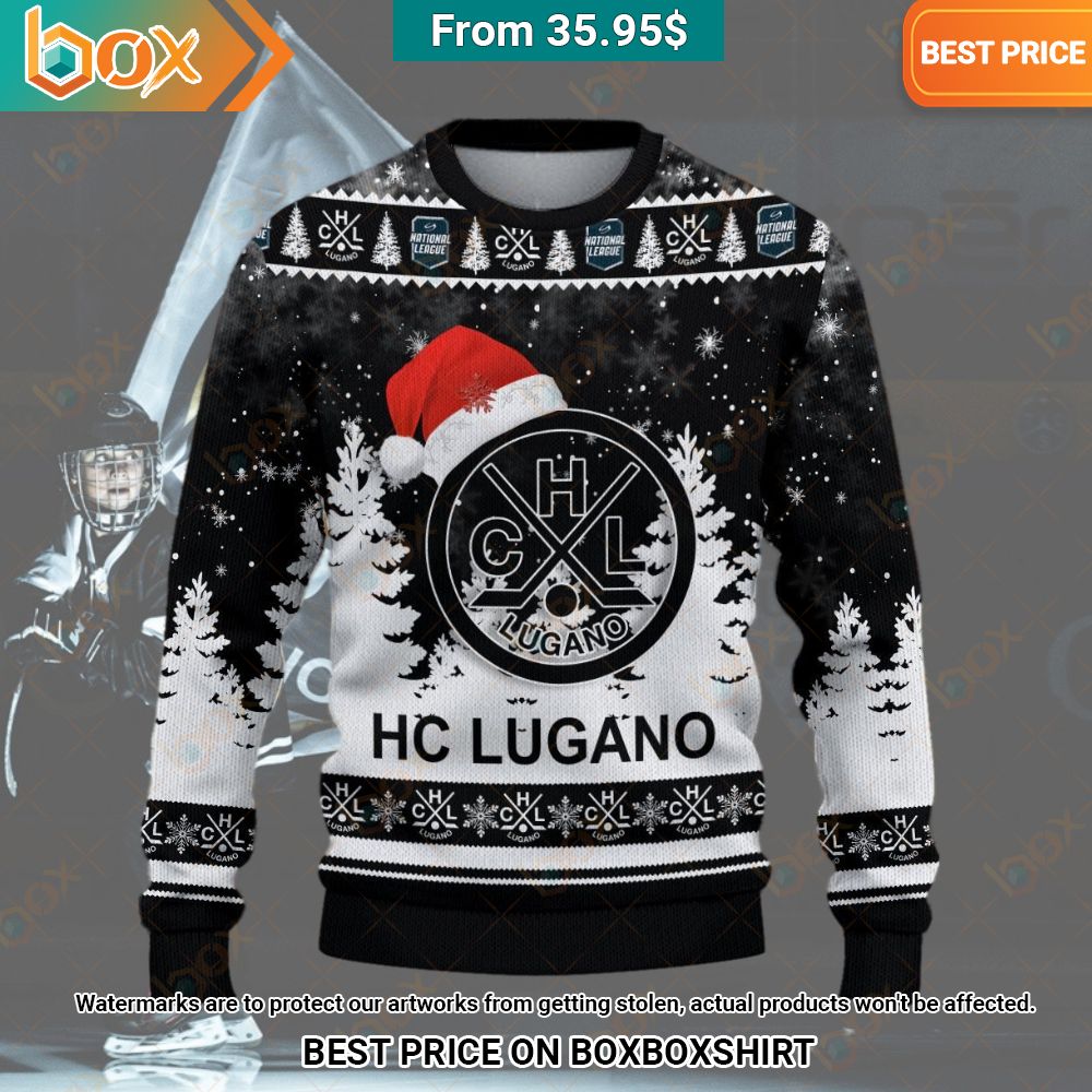 HC Lugano Christmas Sweater Trending picture dear
