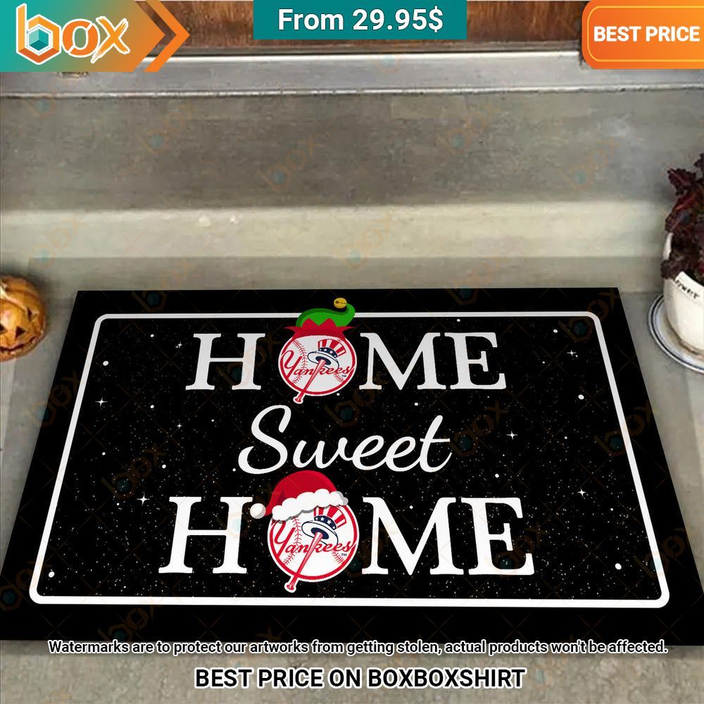 Home Sweet Home New York Yankees Christmas Doormat Gang of rockstars
