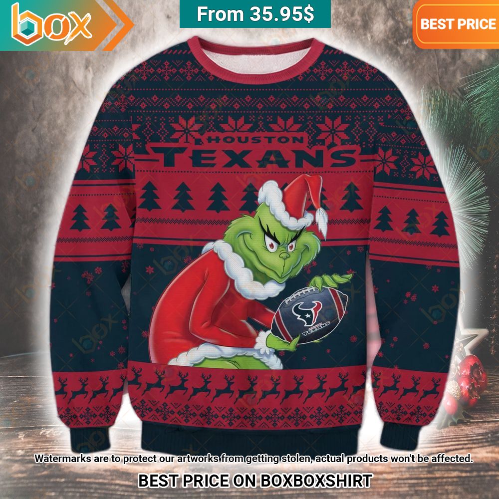 Houston Texans Grinch Christmas Sweater I like your hairstyle