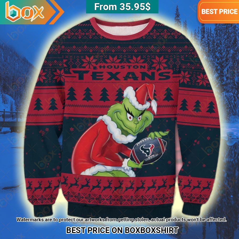Houston Texans Grinch Christmas Sweater You look handsome bro