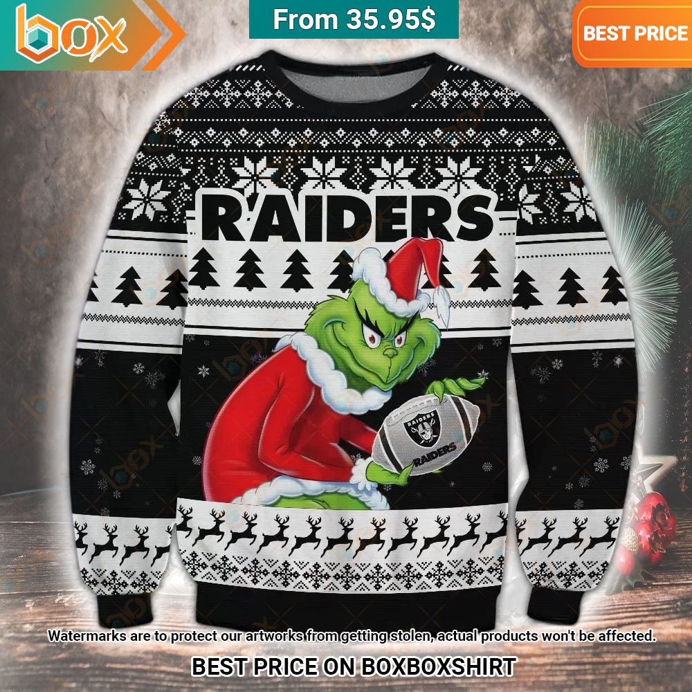 Las Vegas Raiders Grinch Christmas Sweater Great, I liked it