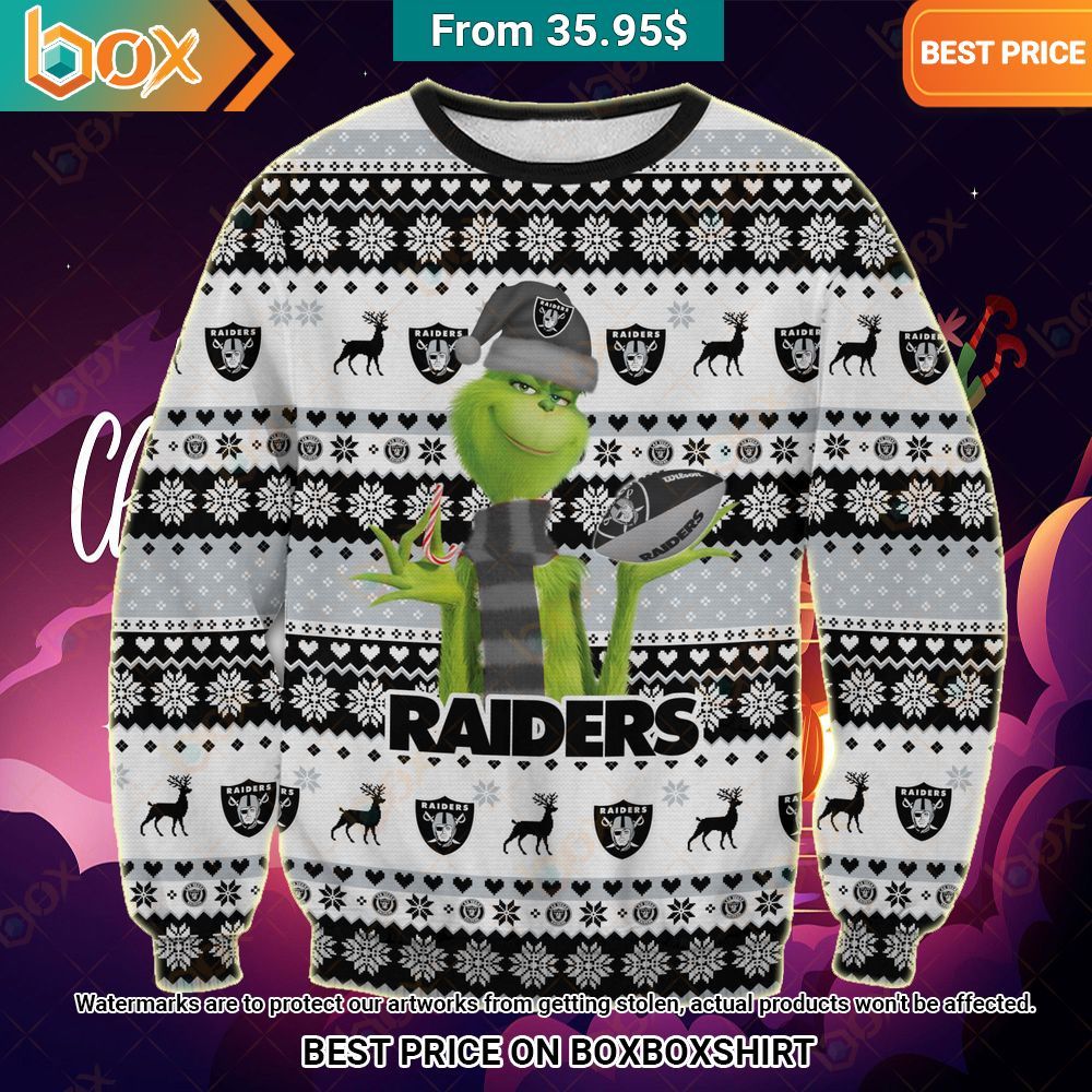 Las Vegas Raiders The Grinch Sweater Two little brothers rocking together