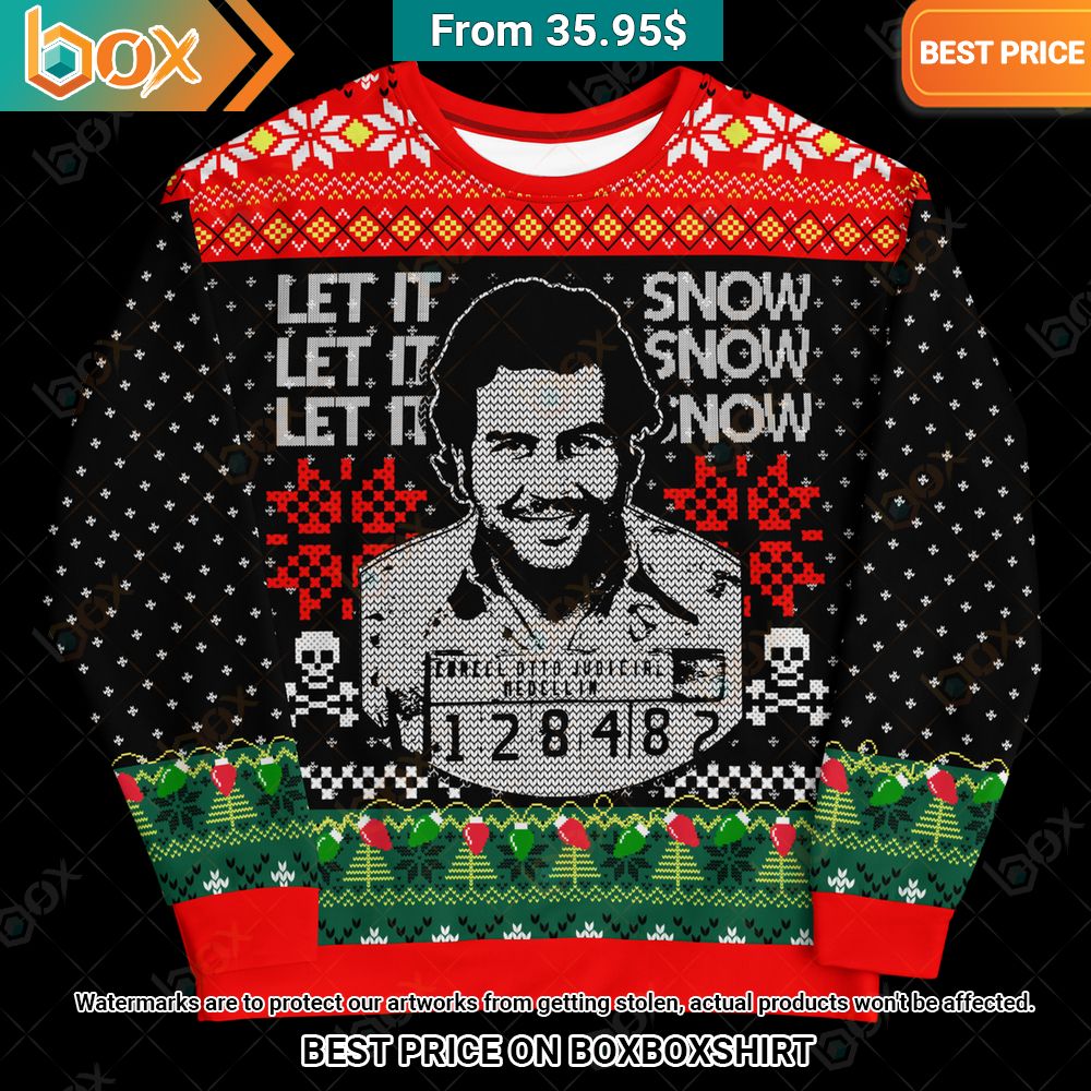 Let it Snow Navidad 128482 Pablo Escobar Sweater Pic of the century