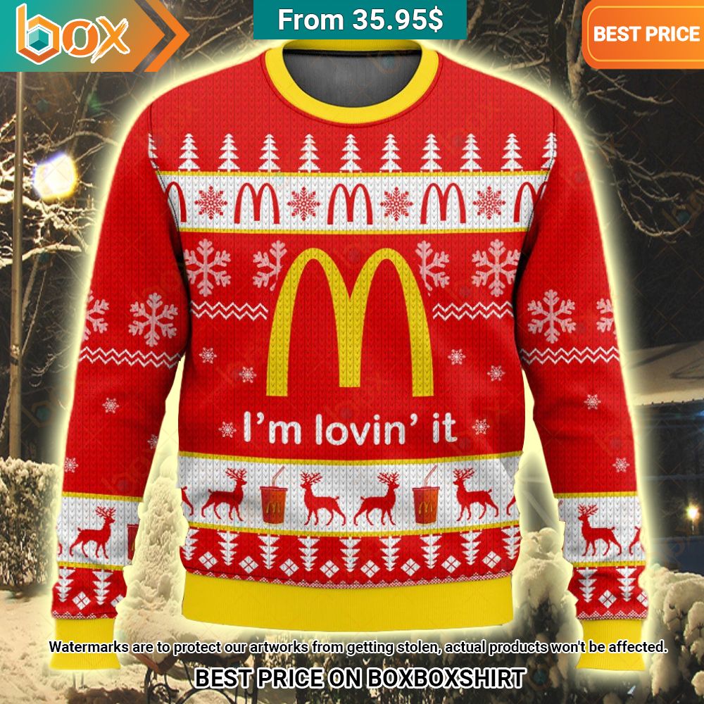 McDonald’s I'm Lovin' It Christmas Sweater Nice photo dude