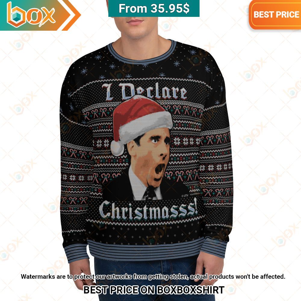 Michael Scott I Declare Christmasss Sweater Royal Pic of yours