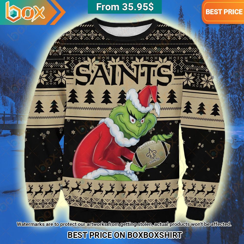 New Orleans Saints Grinch Christmas Sweater This is awesome and unique
