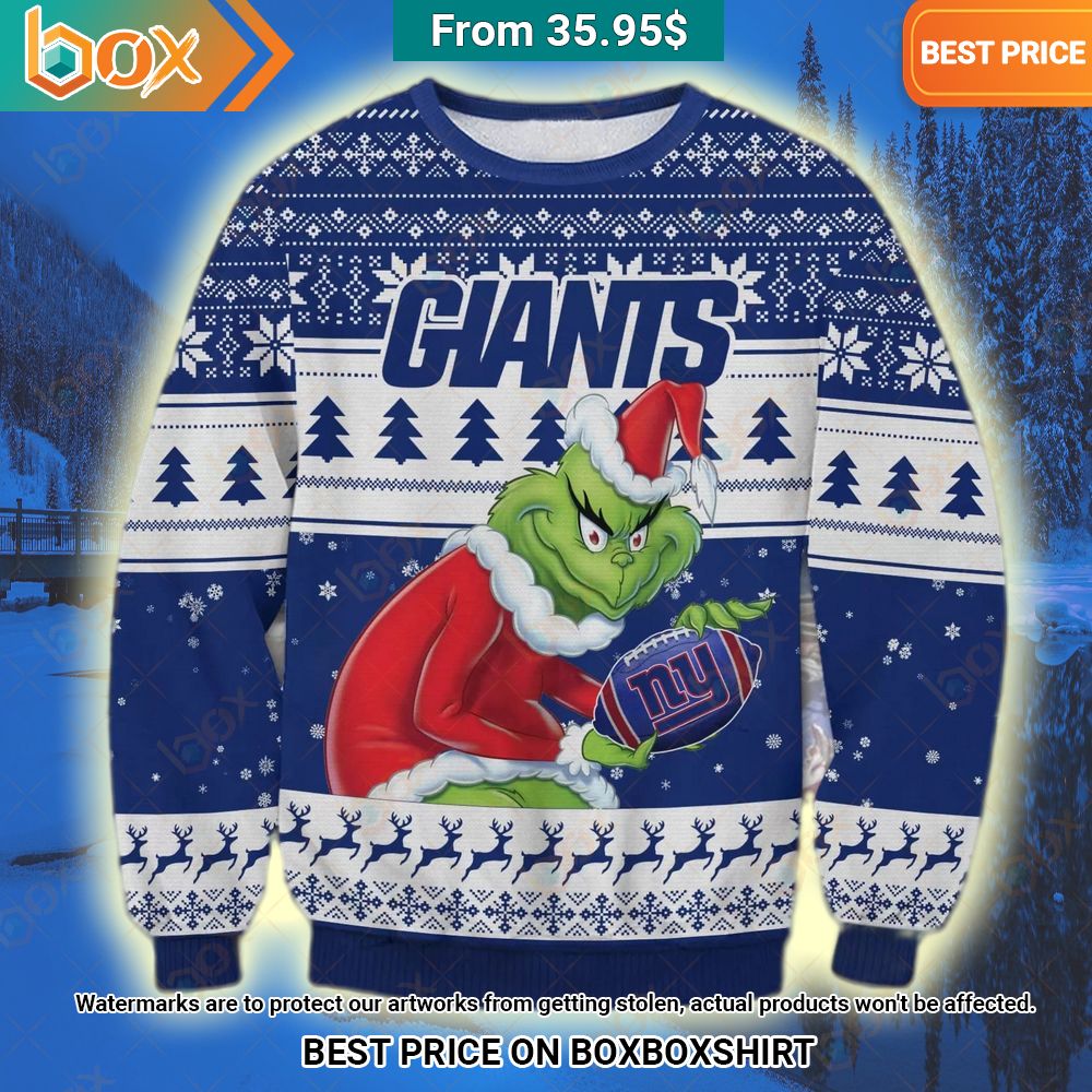 New York Giants Grinch Christmas Sweater Amazing Pic