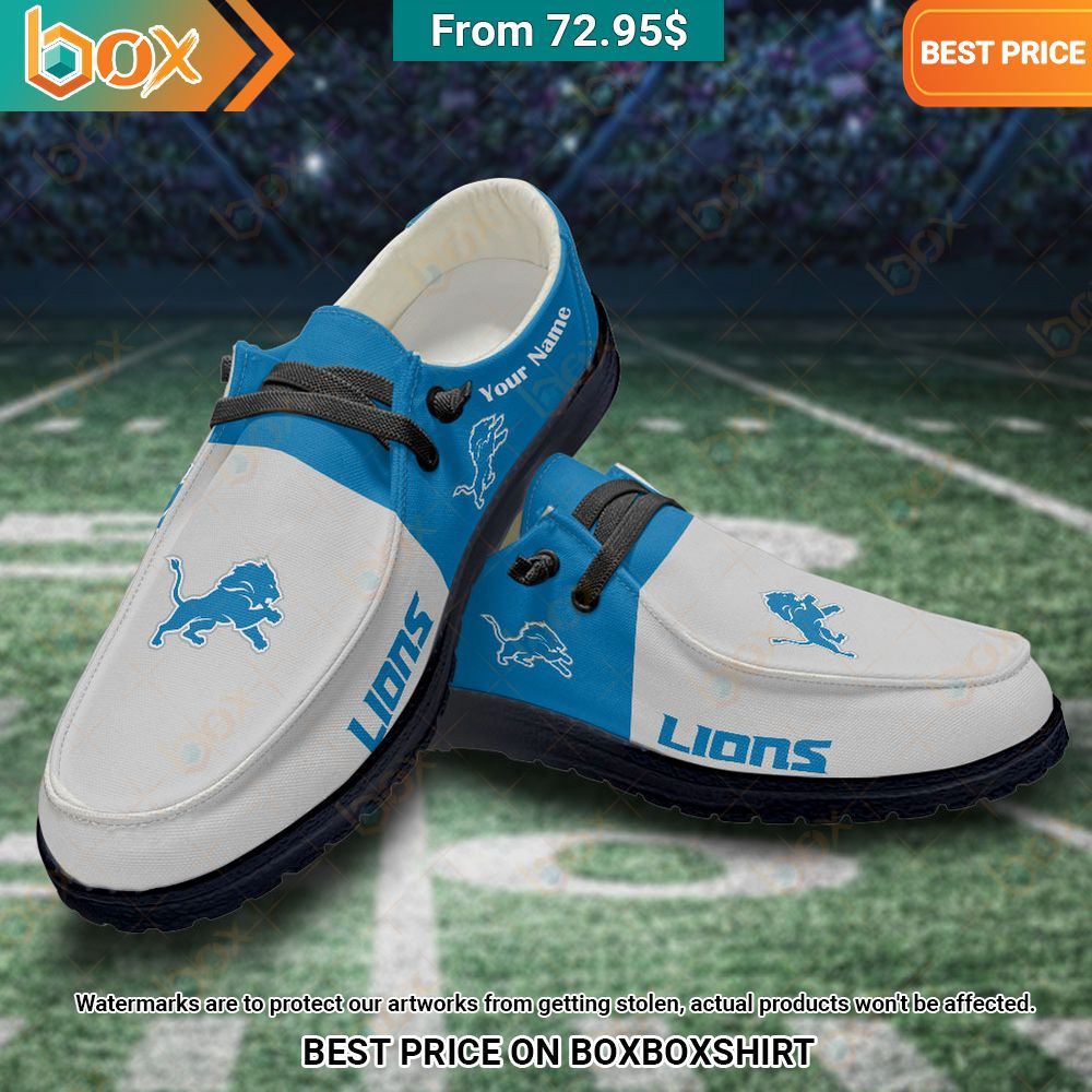 Personalized Detroit Lions Hey Dude Shoes Hundred million dollar smile bro