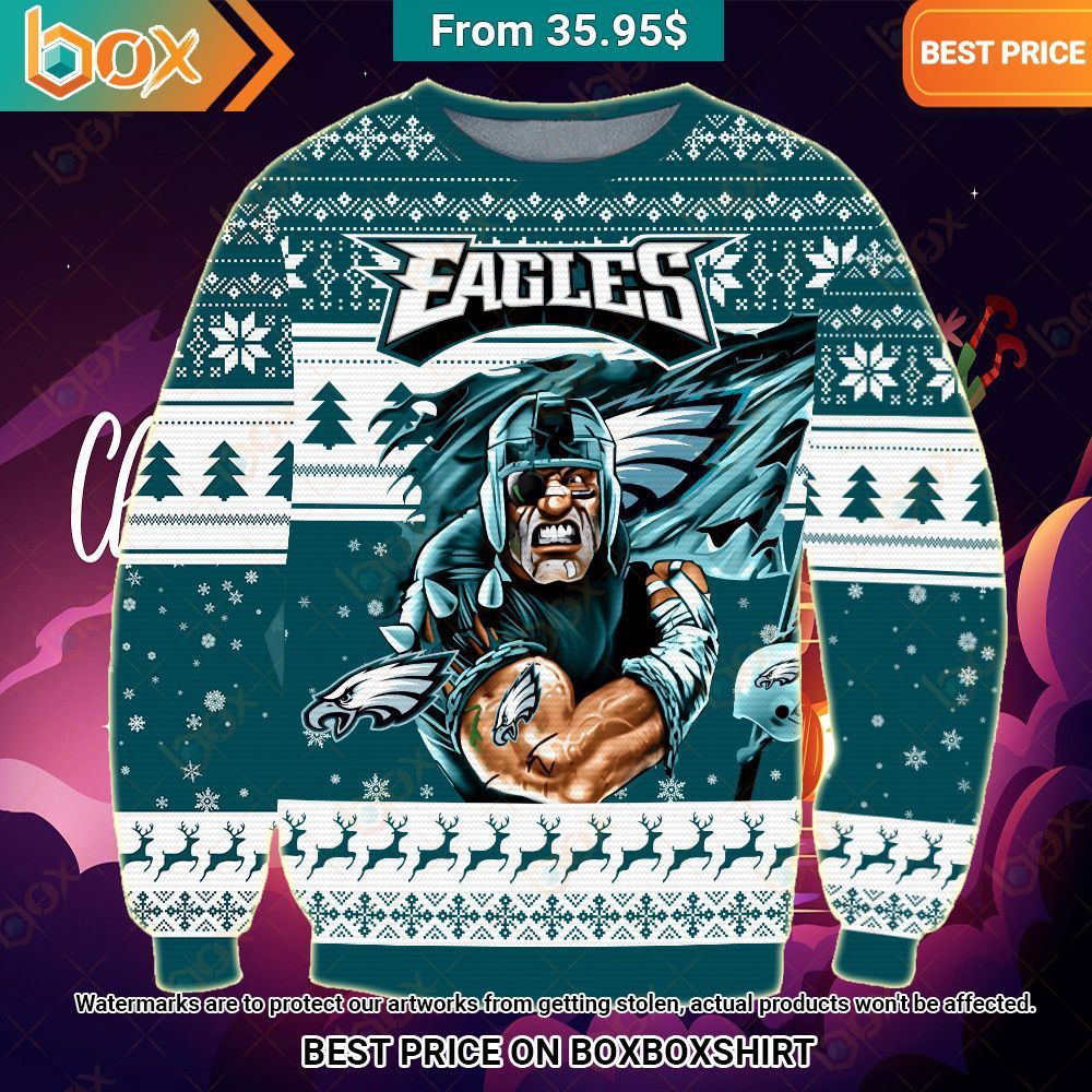 Philadelphia Eagles Flag Christmas Sweater Loving click