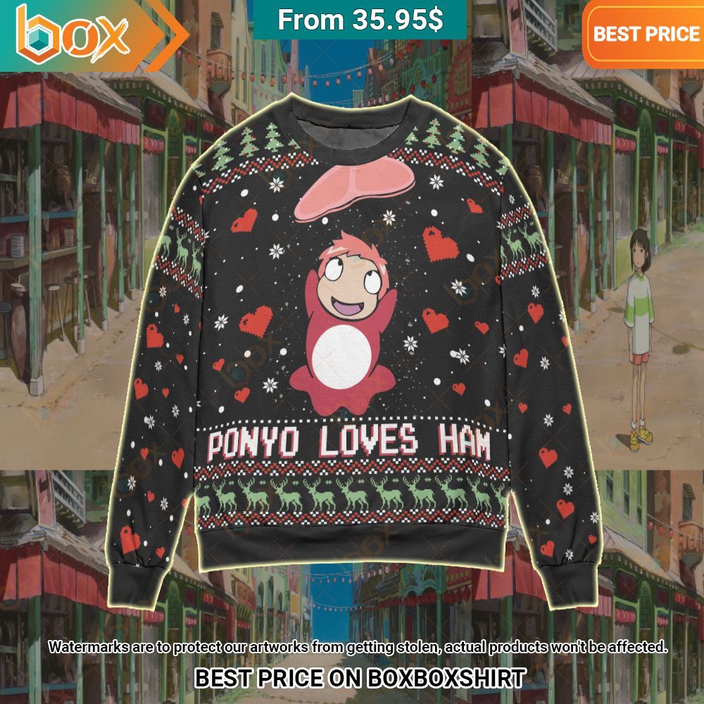 Ponyo Loves Ham Christmas Sweater She has grown up know