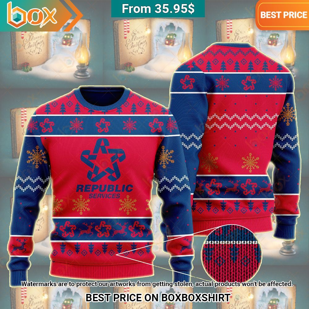 Republic Services Christmas Sweater, Hoodie Natural and awesome