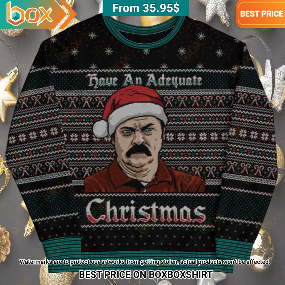 Ron Swanson Have An Adequate Christmas Sweater Eye soothing picture dear