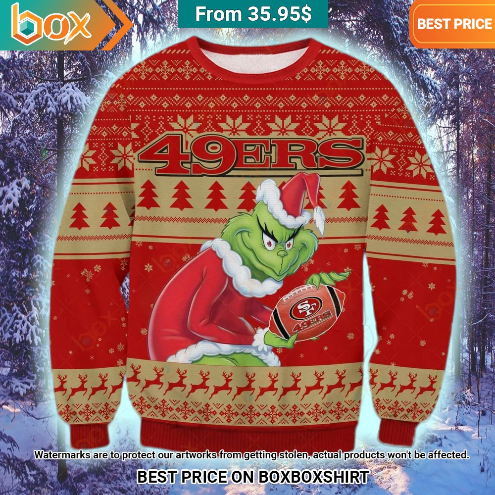 San Francisco 49ers Grinch Christmas Sweater Loving click