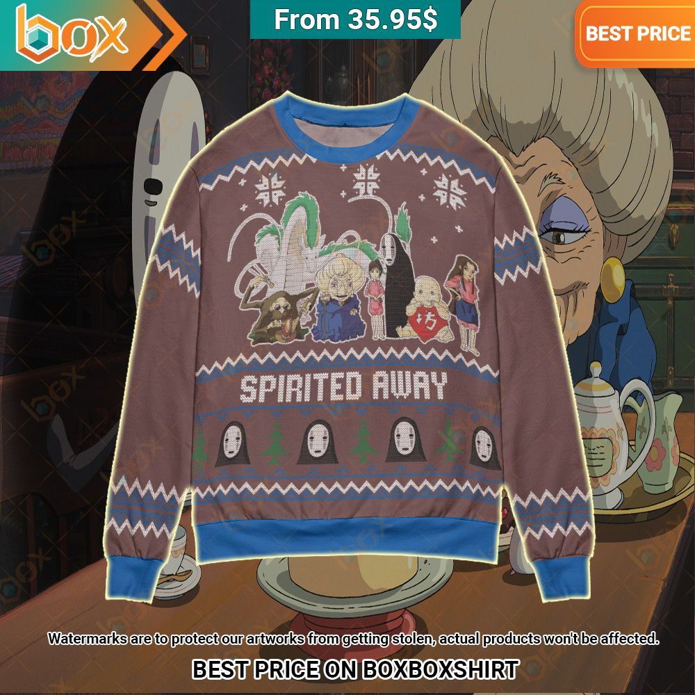Spirited Away Characters Christmas Sweater Cutting dash