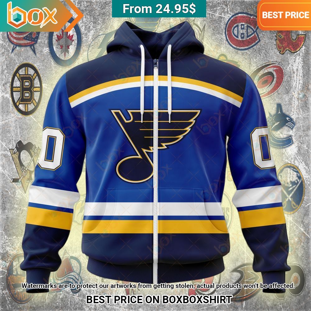 St. Louis Blues Custom Hoodie Which place is this bro?