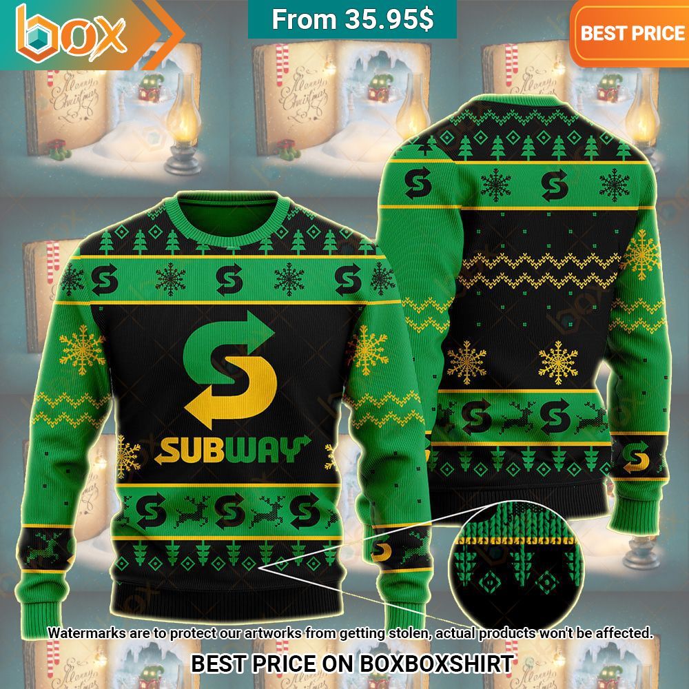 Subway Christmas Sweater, Hoodie Such a charming picture.