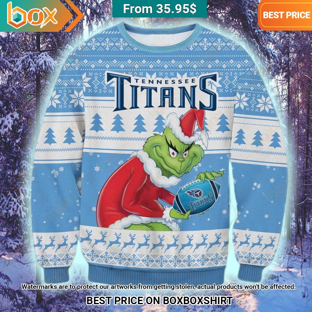 Tennessee Titans Grinch Christmas Sweater Studious look
