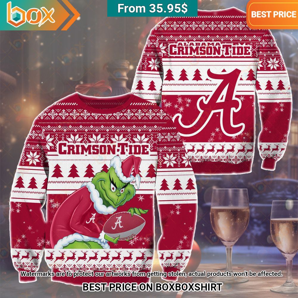 The Grinch Christmas Alabama Crimson Tide Sweater Cuteness overloaded