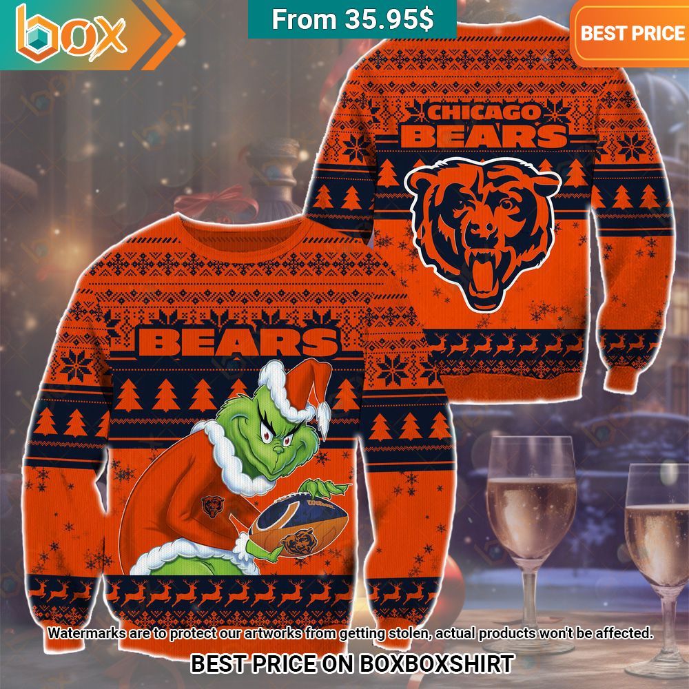 The Grinch Christmas Chicago Bears Sweater You look cheerful dear