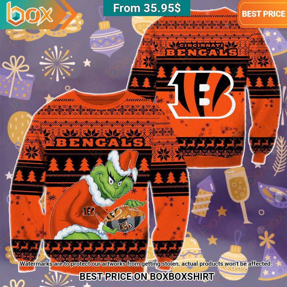The Grinch Christmas Cincinnati Bengals Sweater Nice shot bro
