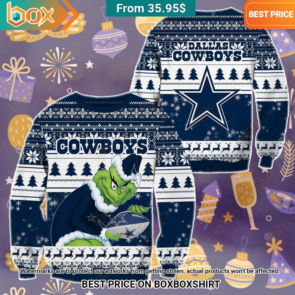 The Grinch Christmas Dallas Cowboys Sweater Handsome as usual