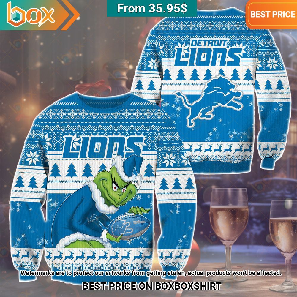 The Grinch Christmas Detroit Lions Sweater Wow, cute pie